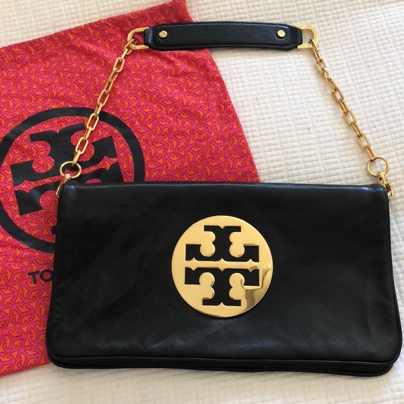 Black Tory Burch Clutch with shoulder strap - Picture 3 of 4